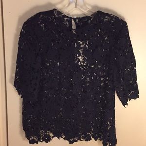 Navy blue Lace blouse from Zara